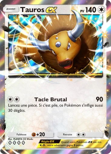 Carte Pokémon Tauros-ex de l'extension Booster de Luxe Méga