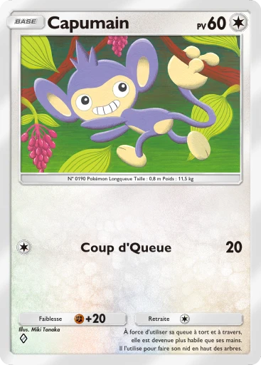 Carte Pokémon Capumain de l'extension Choc Spatio-Temporel