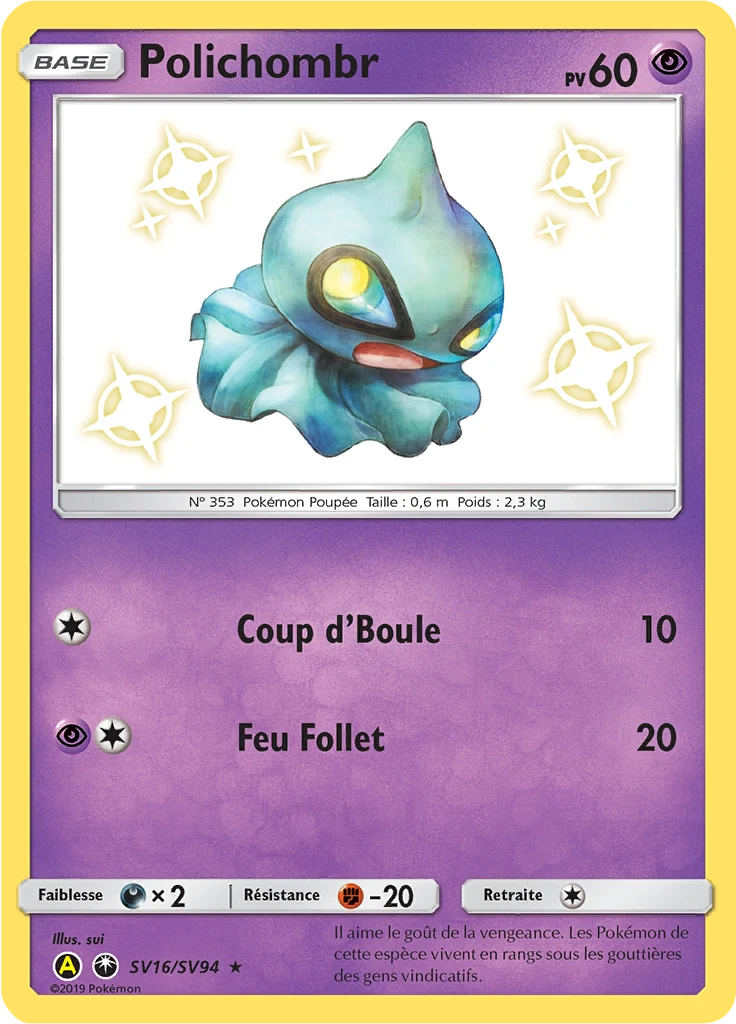 Carte Pokémon Polichombr de l'extension Destinées Occultes