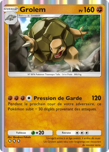 Carte Pokémon Grolem de l'extension L'Île Fabuleuse