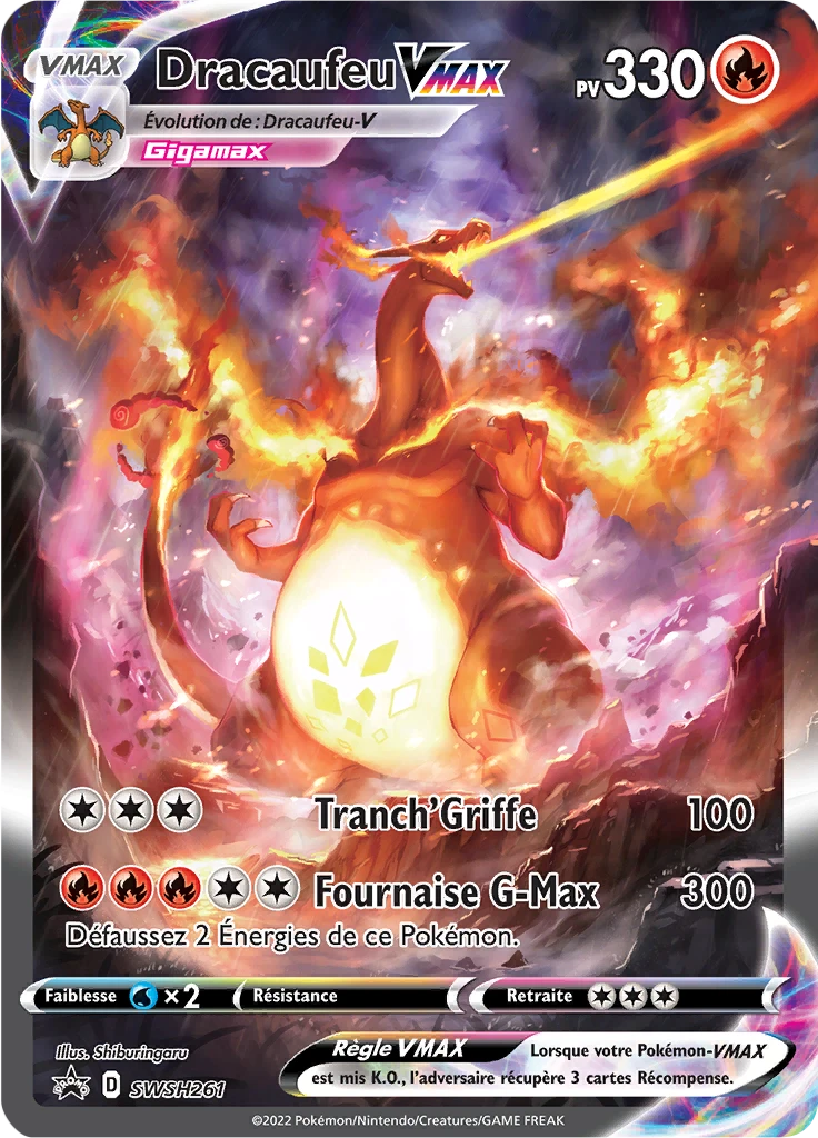 Carte Pokémon Dracaufeu VMAX de l'extension Promo SWSH
