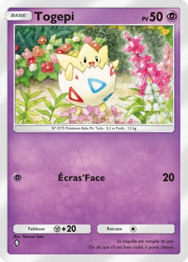Carte Pokémon Togepi de l'extension Choc Spatio-Temporel