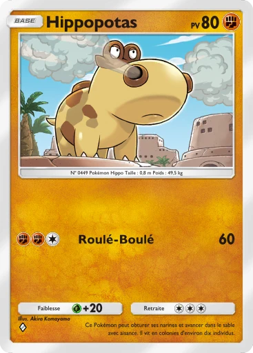 Carte Pokémon Hippopotas de l'extension Choc Spatio-Temporel