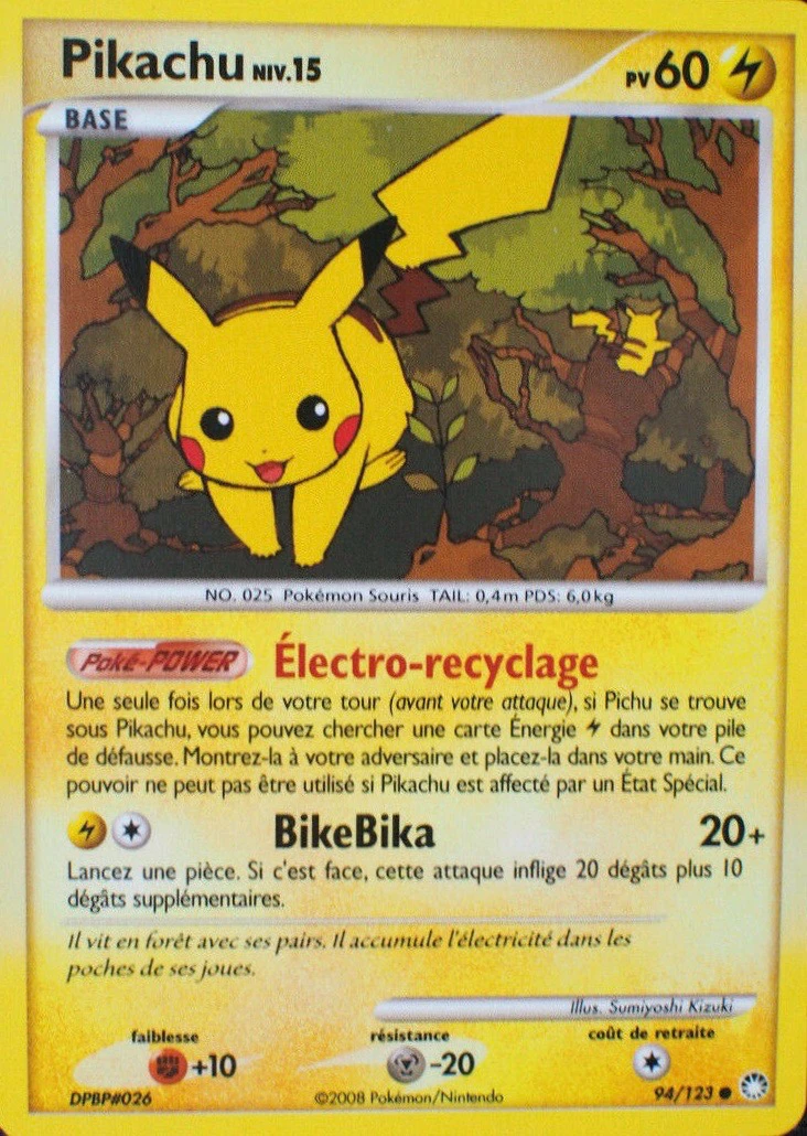 Carte Pokémon Pikachu de l'extension Trésors Mystérieux
