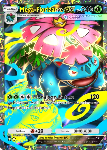 Carte Pokémon Méga-Florizarre-ex de l'extension Embrasement Écarlate