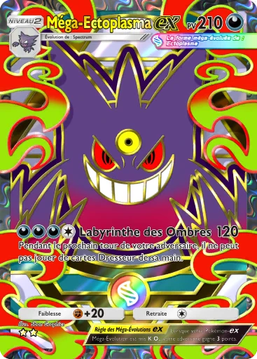 Carte Pokémon Méga-Ectoplasma-ex de l'extension Booster de Luxe Méga