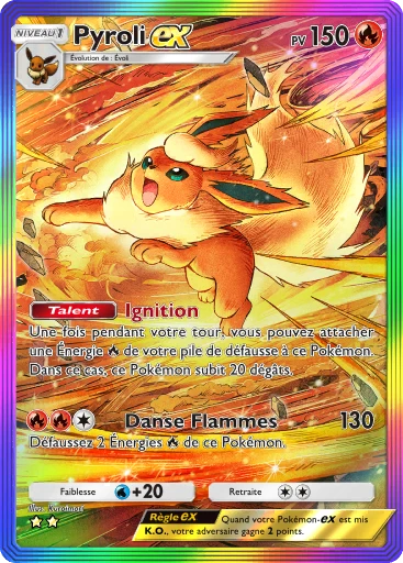 Carte Pokémon Pyroli-ex de l'extension La Clairière d'Évoli