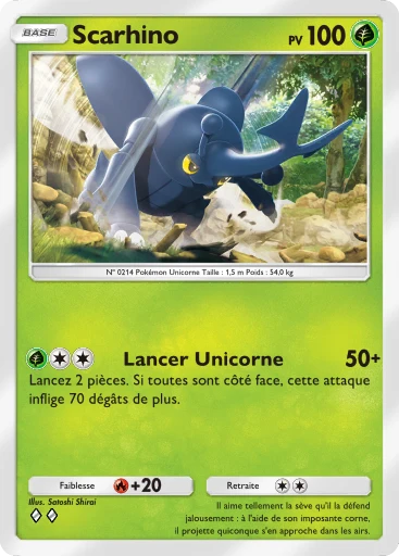 Carte Pokémon Scarhino de l'extension Lumière Triomphale