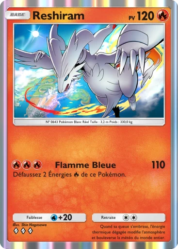 Carte Pokémon Reshiram de l'extension Parade Onirique