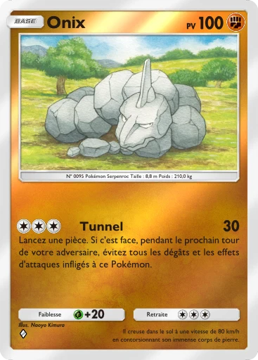 Carte Pokémon Onix de l'extension Booster de Luxe Méga