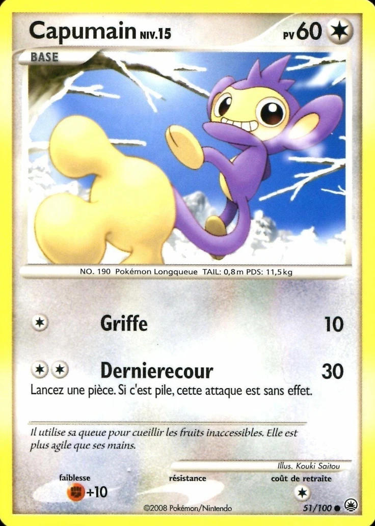 Carte Pokémon Capumain de l'extension Aube Majestueuse