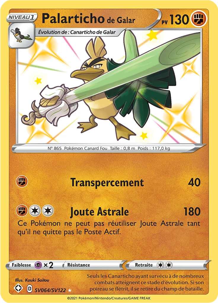 Carte Pokémon Palarticho de Galar de l'extension Destinées Radieuses