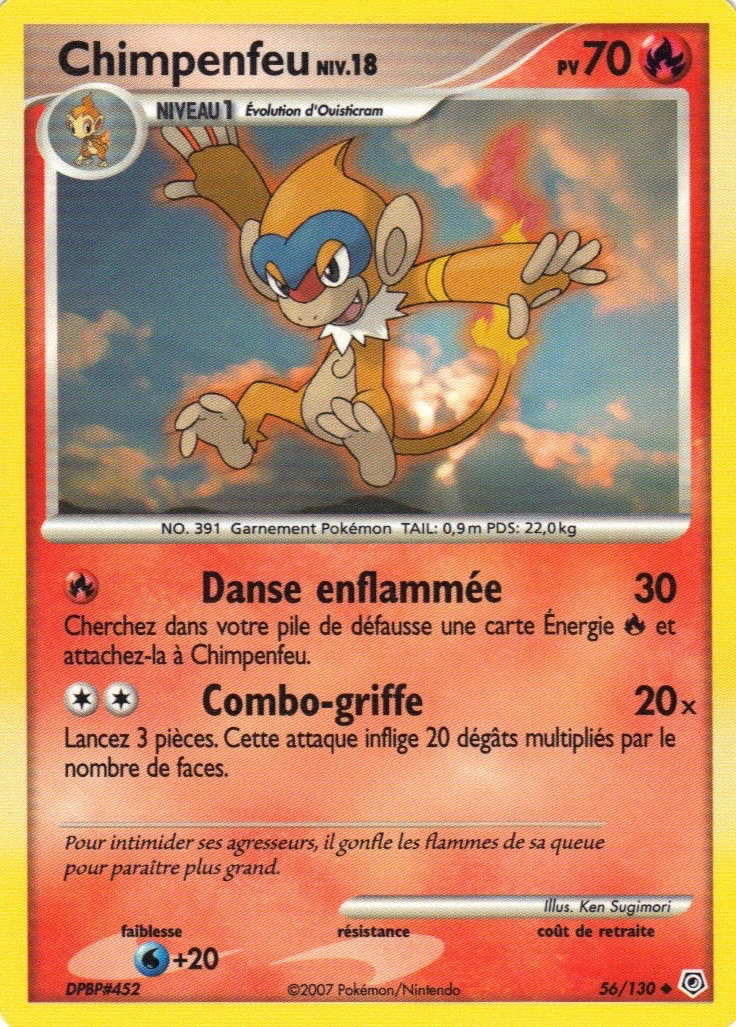 Carte Pokémon Chimpenfeu de l'extension Diamant & Perle