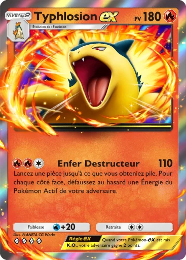 Carte Pokémon Typhlosion-ex de l'extension Domination Céleste