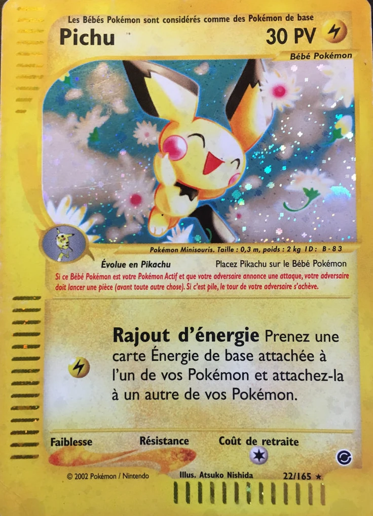 Carte Pokémon Pichu de l'extension Expedition