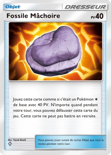 Carte Pokémon Fossile Mâchoire de l'extension Parade Onirique