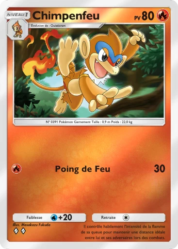 Carte Pokémon Chimpenfeu de l'extension Booster de Luxe ex