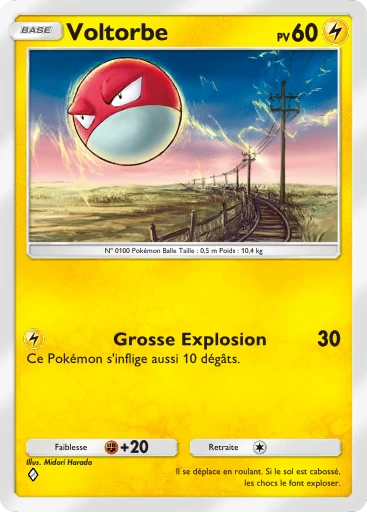 Carte Pokémon Voltorbe de l'extension Choc Spatio-Temporel