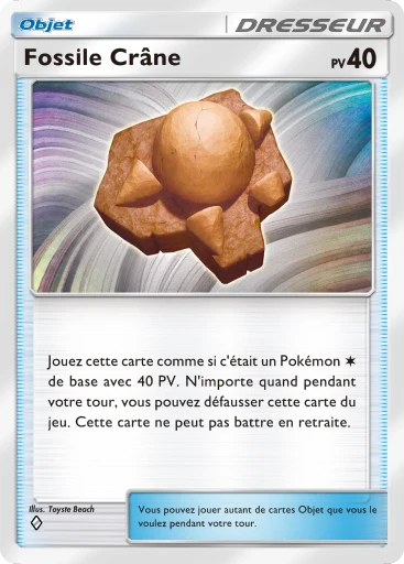 Carte Pokémon Fossile Crâne de l'extension Choc Spatio-Temporel