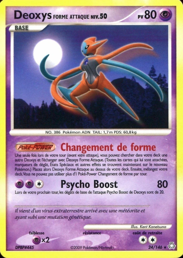 Carte Pokémon Deoxys Forme Attaque de l'extension Éveil des Légendes