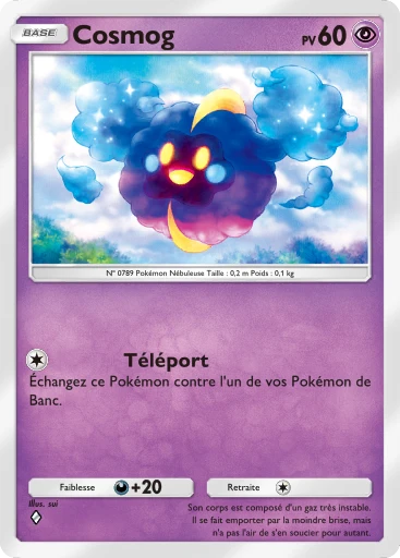 Carte Pokémon Cosmog de l'extension Gardiens Astraux