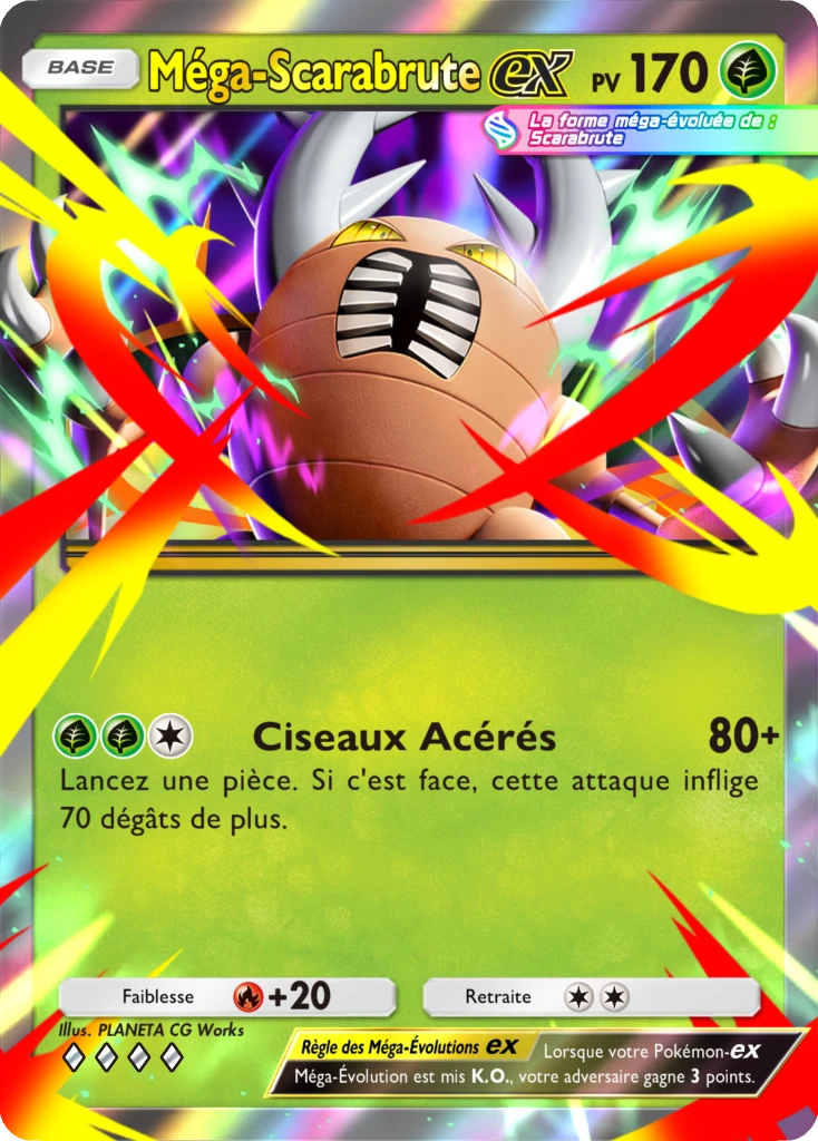 Carte Pokémon Méga-Scarabrute-ex de l'extension Booster de Luxe Méga