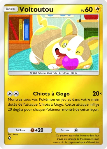 Carte Pokémon Voltoutou de l'extension Booster de Luxe Méga