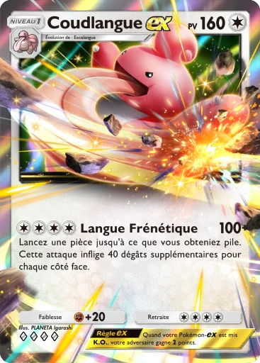 Carte Pokémon Coudlangue-ex de l'extension Choc Spatio-Temporel