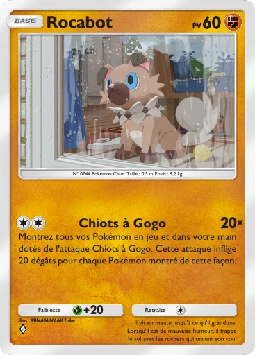Carte Pokémon Rocabot de l'extension Booster de Luxe Méga