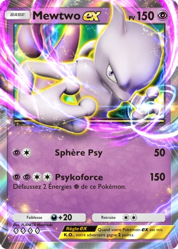 Carte Pokémon Mewtwo-ex de l'extension Booster de Luxe ex