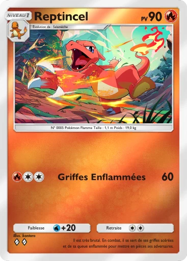 Carte Pokémon Reptincel de l'extension Booster de Luxe ex