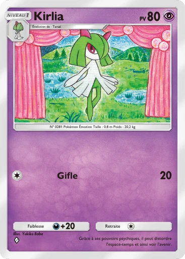 Carte Pokémon Kirlia de l'extension Choc Spatio-Temporel
