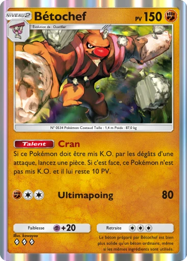 Carte Pokémon Bétochef de l'extension Gardiens Astraux