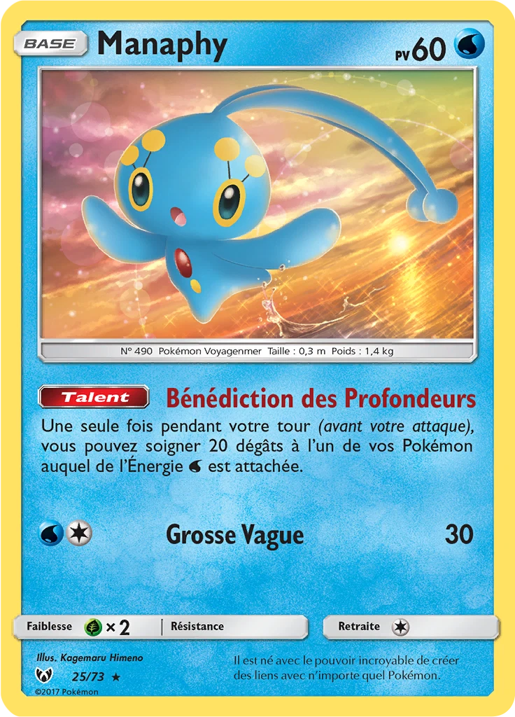 Carte Pokémon Manaphy de l'extension Légendes Brillantes