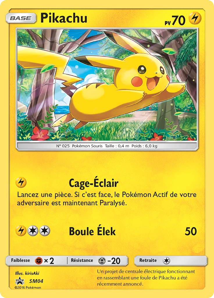 Carte Pokémon Pikachu de l'extension Promo SM
