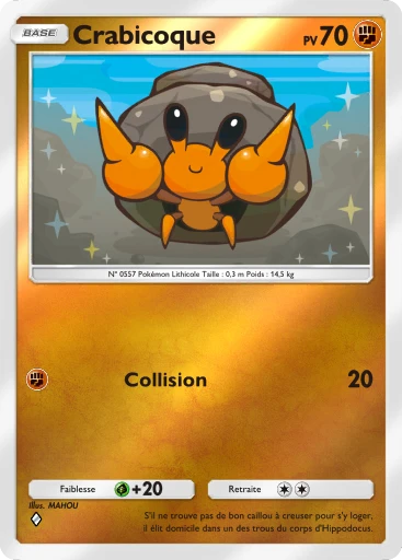 Carte Pokémon Crabicoque de l'extension Booster de Luxe Méga