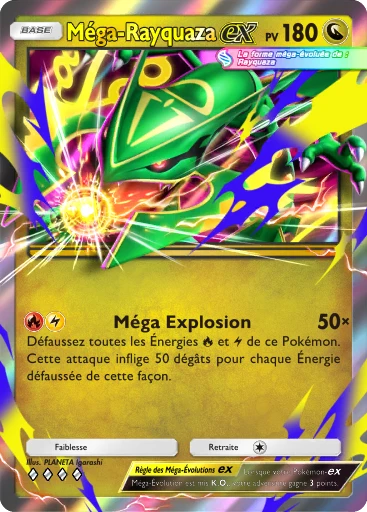 Carte Pokémon Méga-Rayquaza-ex de l'extension Booster de Luxe Méga