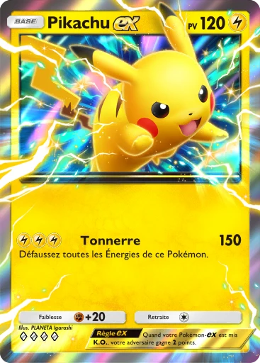 Carte Pokémon Pikachu-ex de l'extension Réjouissances Rayonnantes