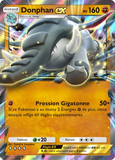Carte Pokémon Donphan-ex de l'extension Sagesse entre Ciel et Mer
