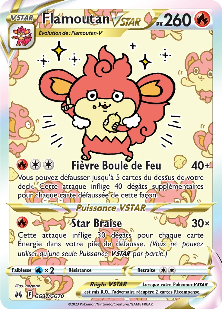 Carte Pokémon Flamoutan VSTAR de l'extension Zénith Suprême