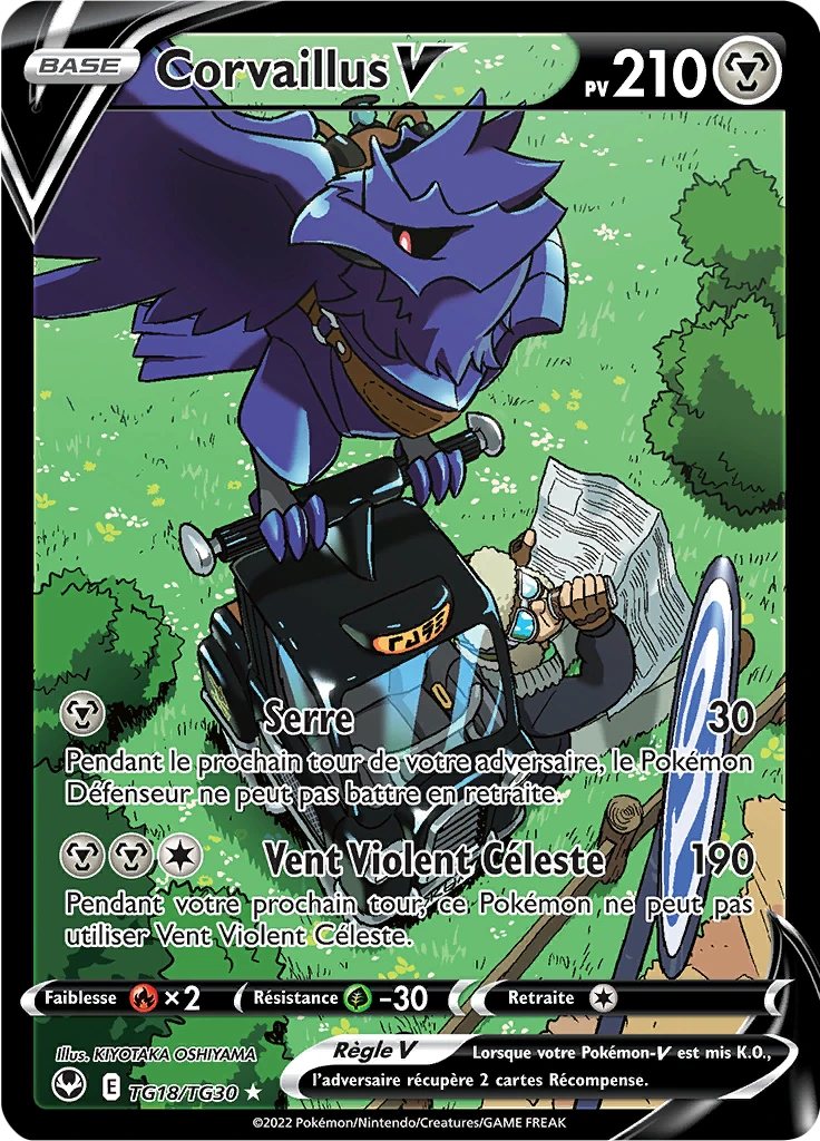 Carte Pokémon Corvaillus V de l'extension Tempête Argentée