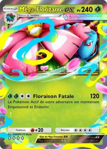 Carte Pokémon Méga-Florizarre-ex de l'extension Embrasement Écarlate