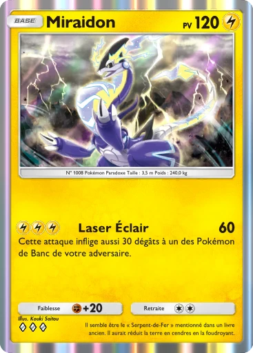 Carte Pokémon Miraidon de l'extension Merveilles de Paldea