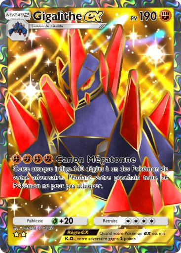 Carte Pokémon Gigalithe-ex de l'extension Parade Onirique