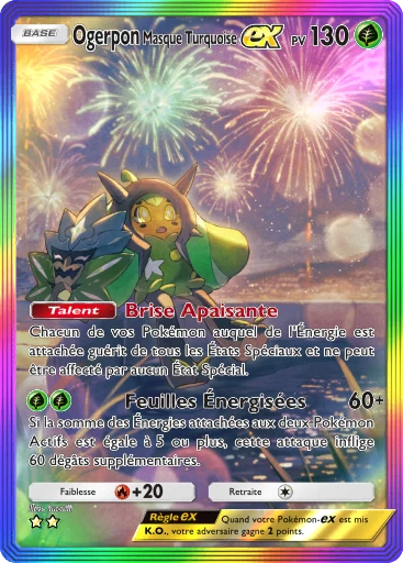 Carte Pokémon Ogerpon Masque Turquoise-ex de l'extension Parade Onirique