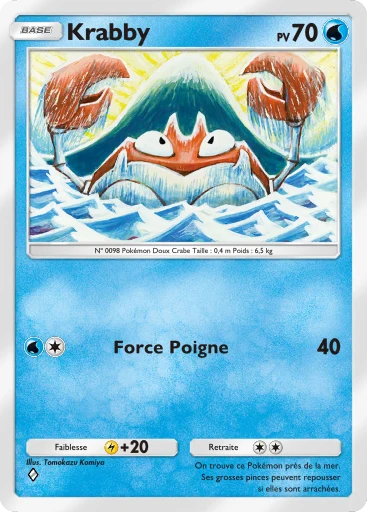 Carte Pokémon Krabby de l'extension Puissance Génétique