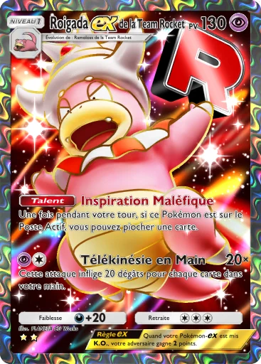 Carte Pokémon Roigada-ex de la Team Rocket de l'extension L'Ambition de la Team Rocket