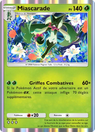Carte Pokémon Miascarade de l'extension Réjouissances Rayonnantes