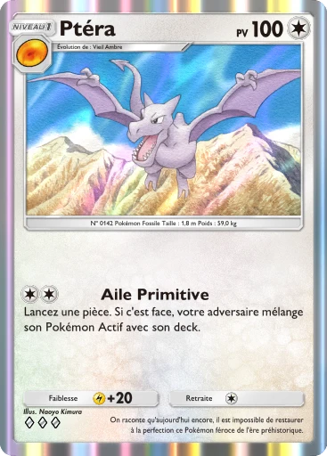 Carte Pokémon Ptéra de l'extension Puissance Génétique