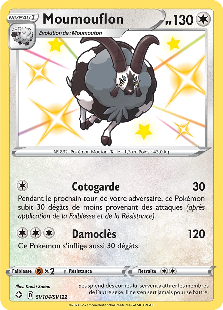 Carte Pokémon Moumouflon de l'extension Destinées Radieuses